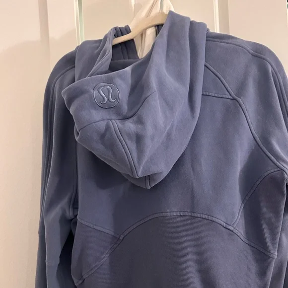 Quarter zip scuba hoodie blue in water drop color - Picture 3 of 4